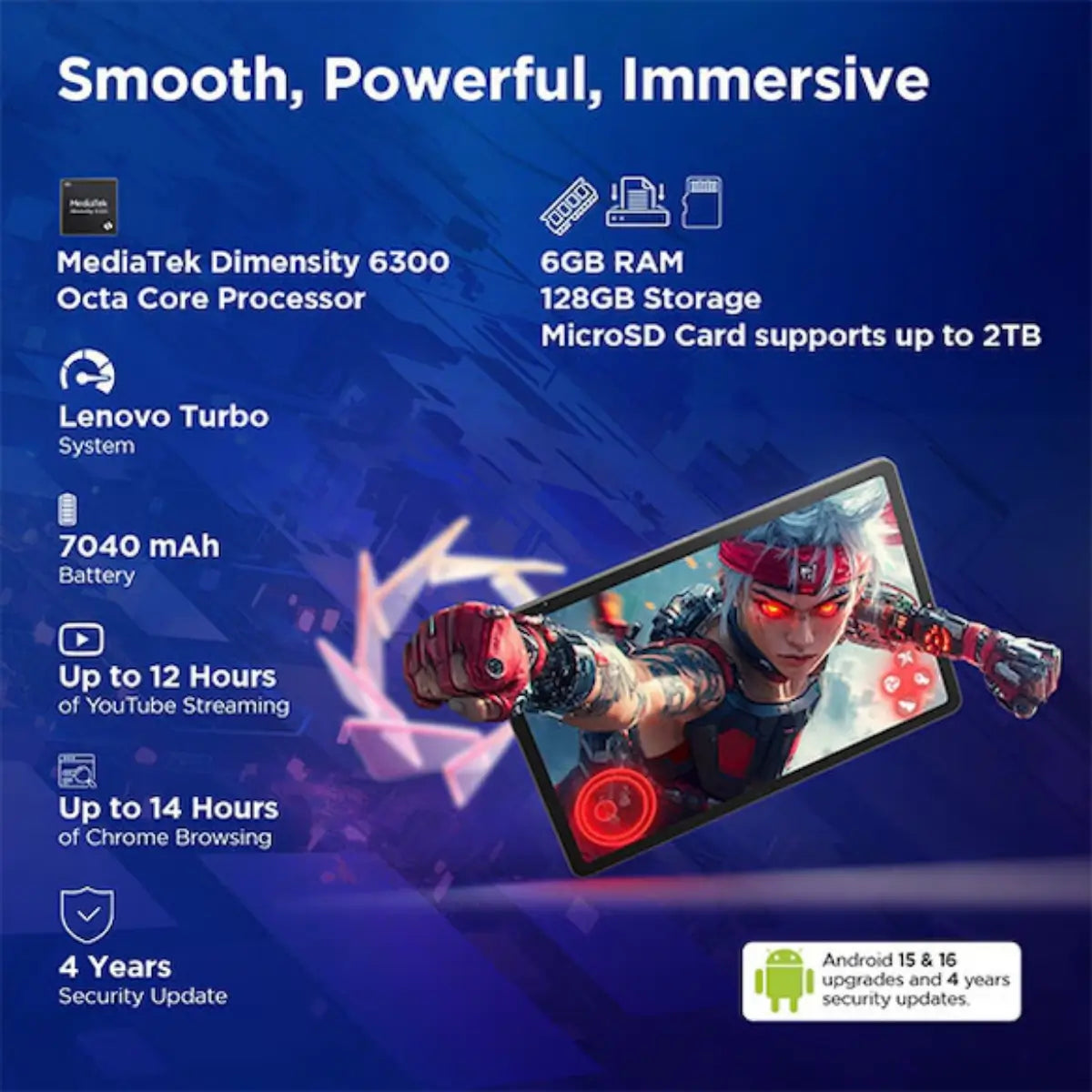 Lenovo Idea Tab 5G Tablet | 11-inch 2.5K IPS Display | 6GB RAM + 128GB Storage | MediaTek Dimensity 6300 Processor | 5G Connectivity | Lenovo Tab Pen Included | 7040mAh Battery | Luna Grey