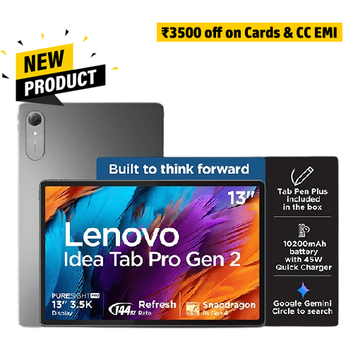 Lenovo Idea Tab Pro Gen 2 33.02 cms (13) 8 GB 256 GB Wi-Fi + Tab Pen Plus - ZAHD0731IN