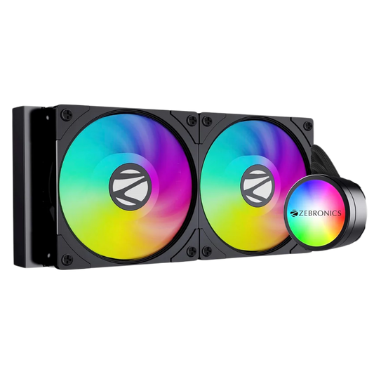 Zebronics ZEB-AIO240AB 240MM Aio Cooler (Black) - ARGB Fans, Copper Heat Transfer Pipe
