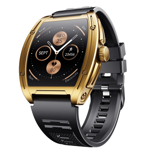 boAt Enigma Ascend- Smartwatch with 1.75" HD Display, Functional Crown, Luxurious Metal Body, 100+ Sports Modes-midnight gold