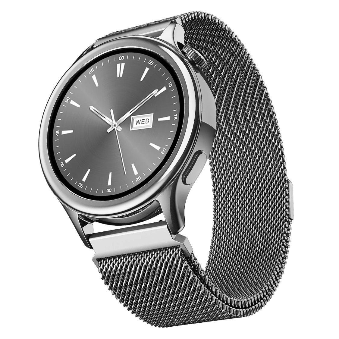 boAt Enigma Daze- Smartwatch with 1.3" Luminous Display, Functional Crown, SOS with Location Tracking, Watch Face Studio- metallic silver