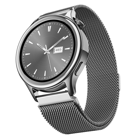 boAt Enigma Daze- Smartwatch with 1.3" Luminous Display, Functional Crown, SOS with Location Tracking, Watch Face Studio- metallic silver