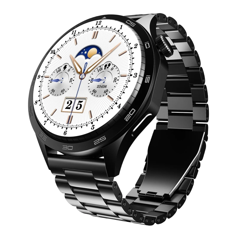 boAt Enigma Radiant- Smartwatch with 1.43" Amoled Display, AI Voice Assistant, Multiple Watch Faces-black metal