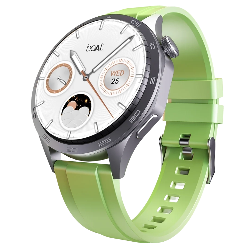 boAt Enigma Radiant- Smartwatch with 1.43" Amoled Display, AI Voice Assistant, Multiple Watch Faces-olive green