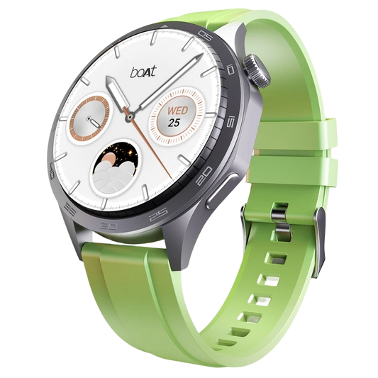 boAt Enigma Radiant- Smartwatch with 1.43" Amoled Display, AI Voice Assistant, Multiple Watch Faces-olive green