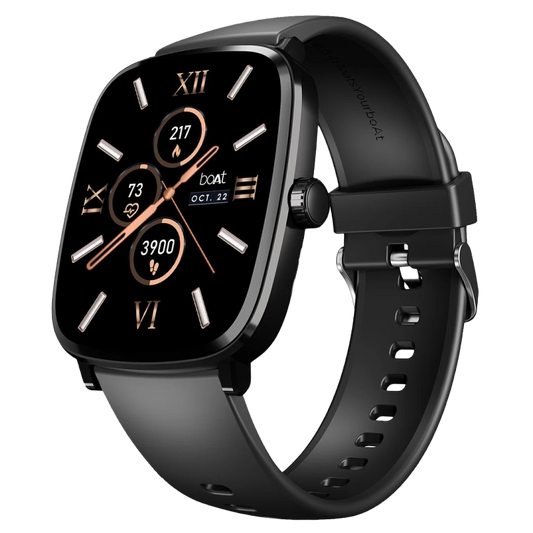 boAt Ultima Regal -Smartwatch with 2.01" Amoled Display, BT Calling, boAt Crest App, Multiple Sports Modes-active black