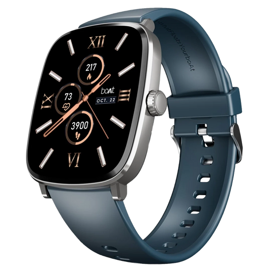 boAt Ultima Regal- Smartwatch with 2.01" Amoled Display, BT Calling, boAt Crest App, Multiple Sports Model-sapphire blue