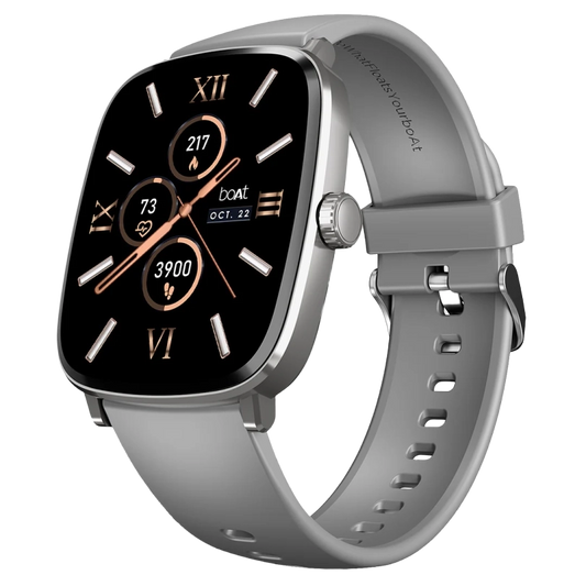 boAt Ultima Regal- Smartwatch with 2.01" Amoled Display, BT Calling, boAt Crest App, Multiple Sports Model-cool grey