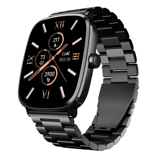 boAt Ultima Regal -Smartwatch with 2.01" Amoled Display, BT Calling, boAt Crest App, Multiple Sports Modes-steel black
