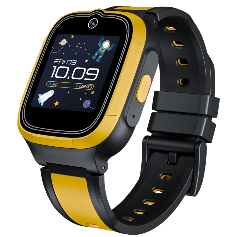 boAt Wanderer- Smart Premium Kids Smartwatch with 4G SIM and Wi-Fi Enabled, In-Built GPS, SOS Alerts, Geo Fencing-sunshine yellow