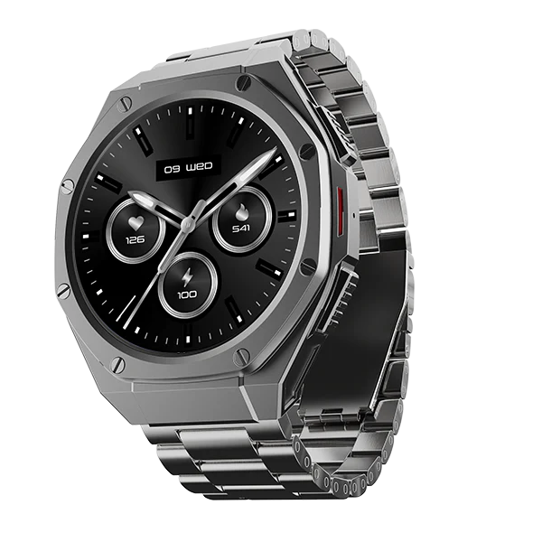 boAt Enigma X600 Smartwatch with 1.43" (3.63 cm) Amoled Round Display, BT Calling, 100+ Watch Faces, 100+ Sports Modes