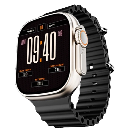 boAt Wave Genesis Smartwatch with 1.96" (4.97cm) Big HD Display, BT Calling, Luxurious Metal Body, Functional Crown