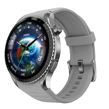 NoiseFit Origin EN 1 Processor, Nebula UI with Advanced Haptics Silver Grey