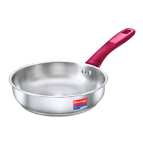 Prestige Platina Popular Stainless Steel Unique Impact Forged Bottom Fry Pan (Silver)