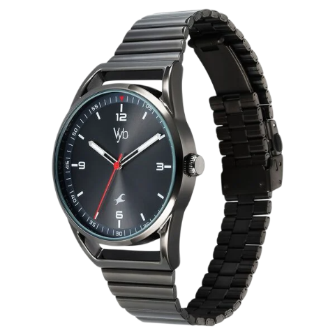 Fastrack Vyb Horizon Quartz Analog Grey Dial Grey Metal Strap Watch For Guys