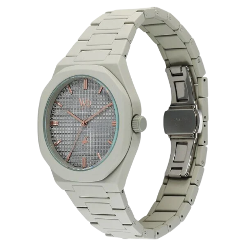 Fastrack Vyb Hustler By Quartz Analog Grey Dial Metal Strap Watch For Guys