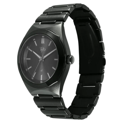 Fastrack Vyb Arcane By Quartz Analog Black Dial Metal Strap Watch For Guys