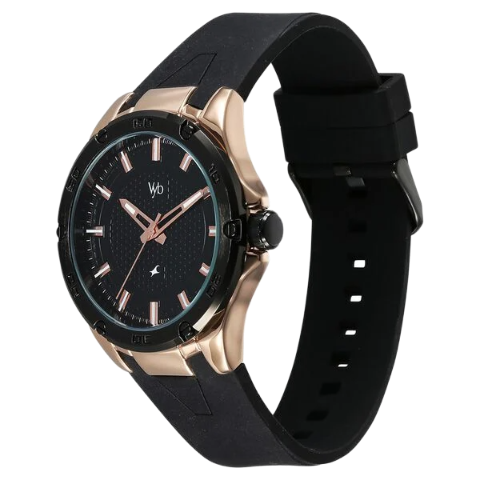 Fastrack Vyb Challenger By Quartz Analog Black Dial Silicone Strap Watch For Guys