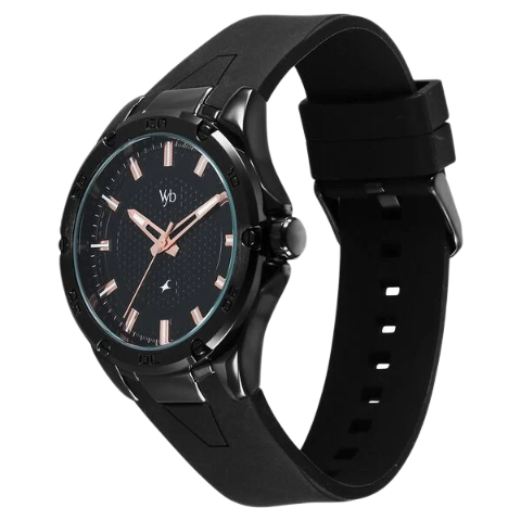 Fastrack Vyb Challenger By Quartz Analog Black Dial Silicone Strap Watch For Guys