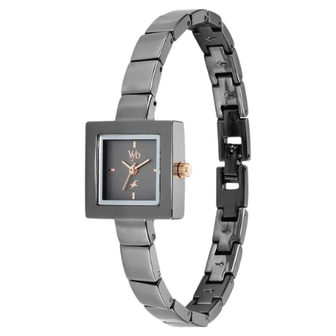 Fastrack Vyb Successor By Quartz Analog Grey Dial Metal Strap Watch For Girls