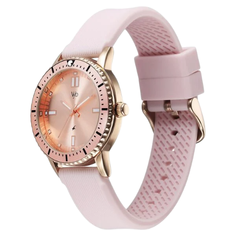 Fastrack Vyb Manifester By Quartz Analog Pink Dial Silicone Strap Watch For Girls