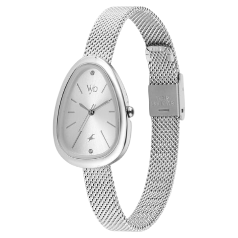 Fastrack Vyb Prodigy By Quartz Analog Silver Dial Metal Strap Watch For Girls