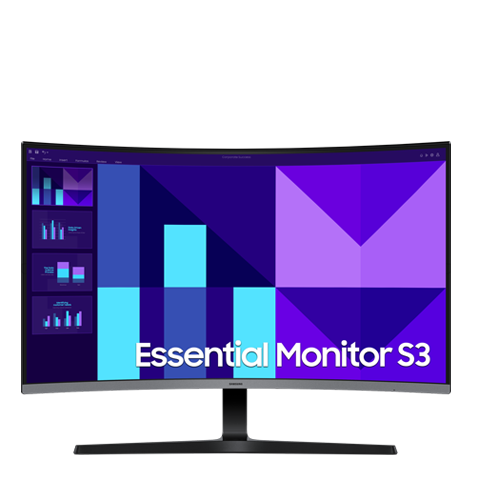 Samsung S3 32"FHD VA Panel Curved Monitor - LS32D390GAW