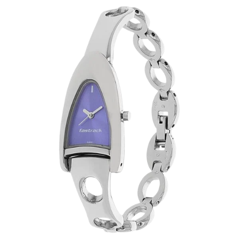 Fastrack Quartz Analog Purple Dial Metal Strap Watch for Girls