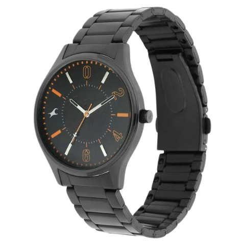 Fastrack Tripster Quartz Analog Black Dial Stainless Steel Strap Watch for Guys