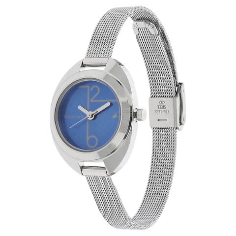 Fastrack Quartz Analog Blue Dial Metal Strap Watch for Girls