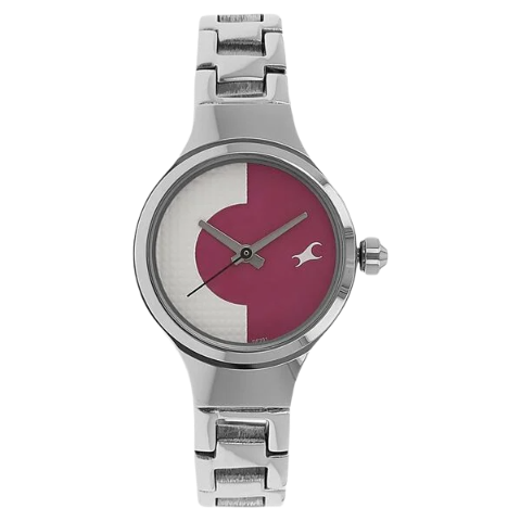 Fastrack Quartz Analog Bicolour Dial Metal Strap Watch for Girls