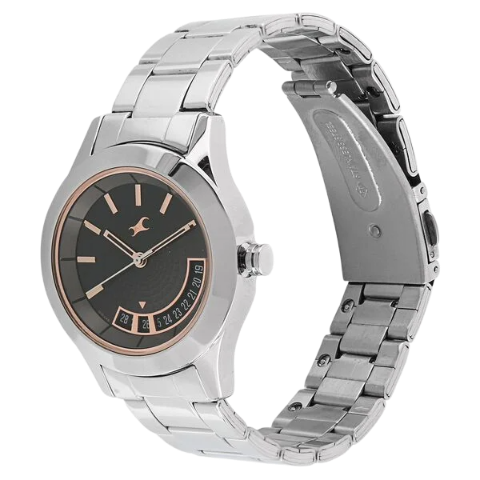 Fastrack All Nighters Quartz Analog Grey Dial Metal Strap Watch for Girls