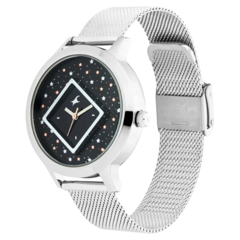 Fastrack Fit Outs Quartz Analog Grey Dial Metal Strap Watch for Girls