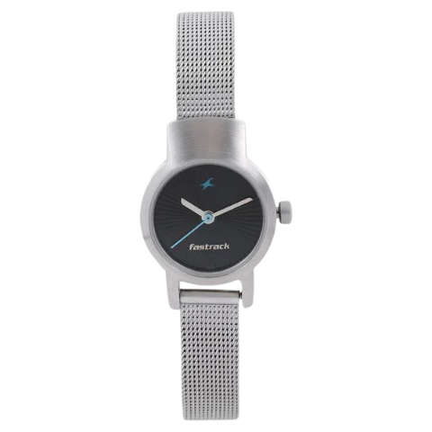 Fastrack Quartz Analog Black Dial Metal Strap Watch for Girls