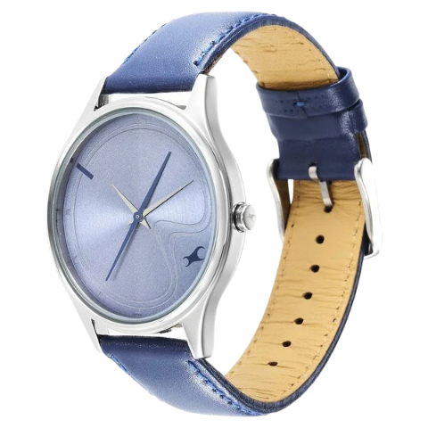 Fastrack Stunners Quartz Analog Blue Dial Leather Strap Watch for Guys