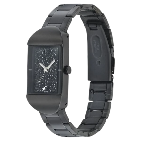 Fastrack Go Skate Quartz Analog Black Dial Stainless Steel Strap Watch for Girls