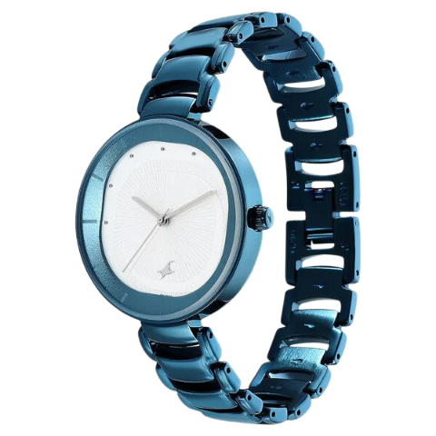 Fastrack Style Up Quartz Analog Silver Dial Metal Strap Watch for Girls
