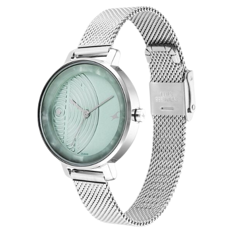 Fastrack Younique Quartz Analog Blue Dial Stainless Steel Strap Watch for Girls