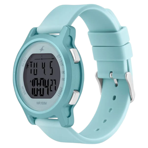 Fastrack Street Line Digital Dial Blue Silicone Strap Watch for Girls