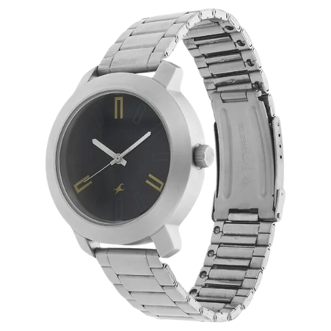 Fastrack Quartz Analog Blue Dial Stainless Steel Strap Watch for Guys