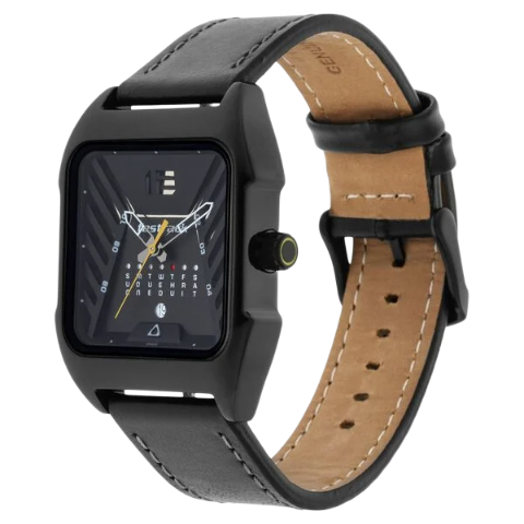 Fastrack Gamify Quartz Analog with Day and Date Black Dial Leather Strap Watch for Guys