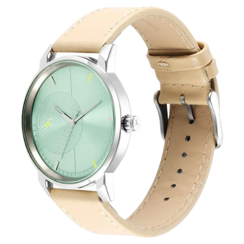 Fastrack Stunners Quartz Analog Green Dial Leather Strap Watch for Guys