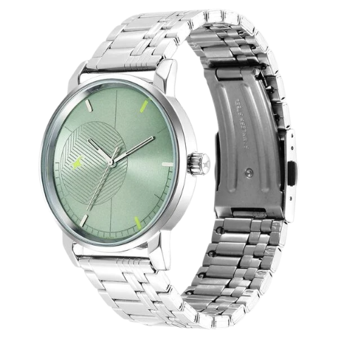 Fastrack Stunners Quartz Analog Green Dial Metal Strap Watch for Guys
