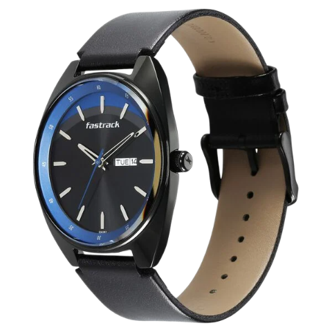 Fastrack Snob X Black Dial Leather Strap Watch for Guys