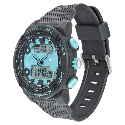 Fastrack Streetwear Blue Dial with Black Colour Strap Watch for Guys