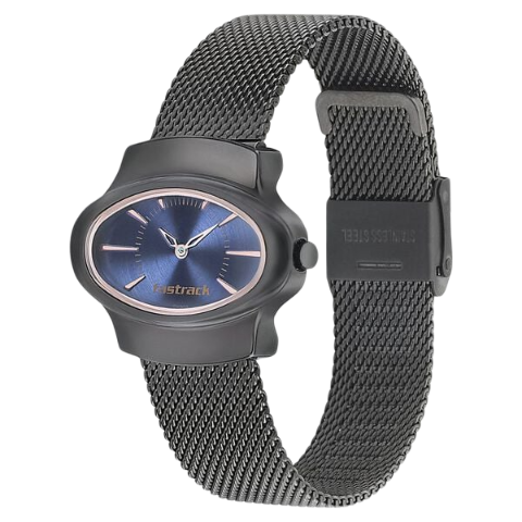 Fastrack Hitlist Quartz Analog Blue Dial Stainless Steel Strap Watch for Girls