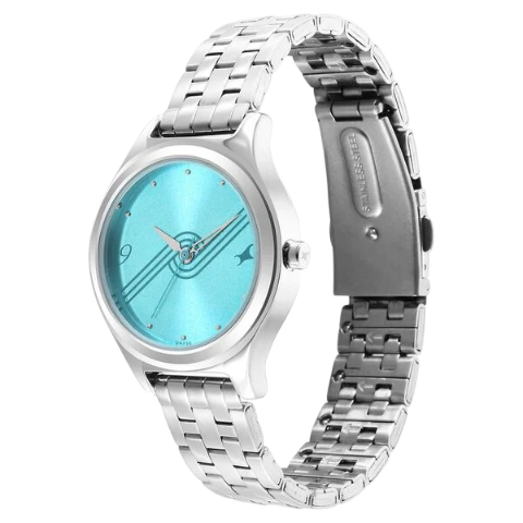 Fastrack Stunners Blue Dial Metal Strap Watch for Girls