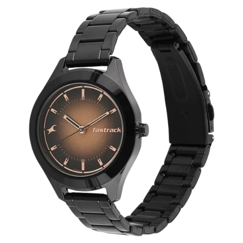 Fastrack All Nighters Quartz Analog Bicolour Dial Metal Strap Watch for Girls