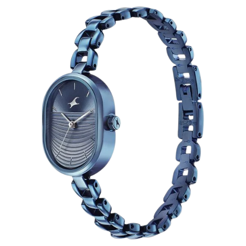 Fastrack Style Up Blue Dial Metal Strap Watch for Girls