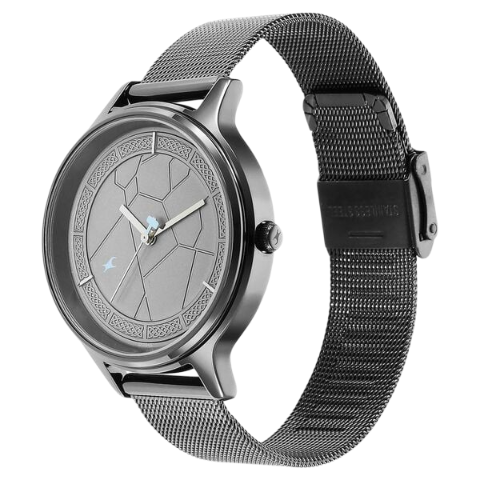 Fastrack Thor Quartz Analog Grey Dial Stainless Steel Strap Watch for Girls
